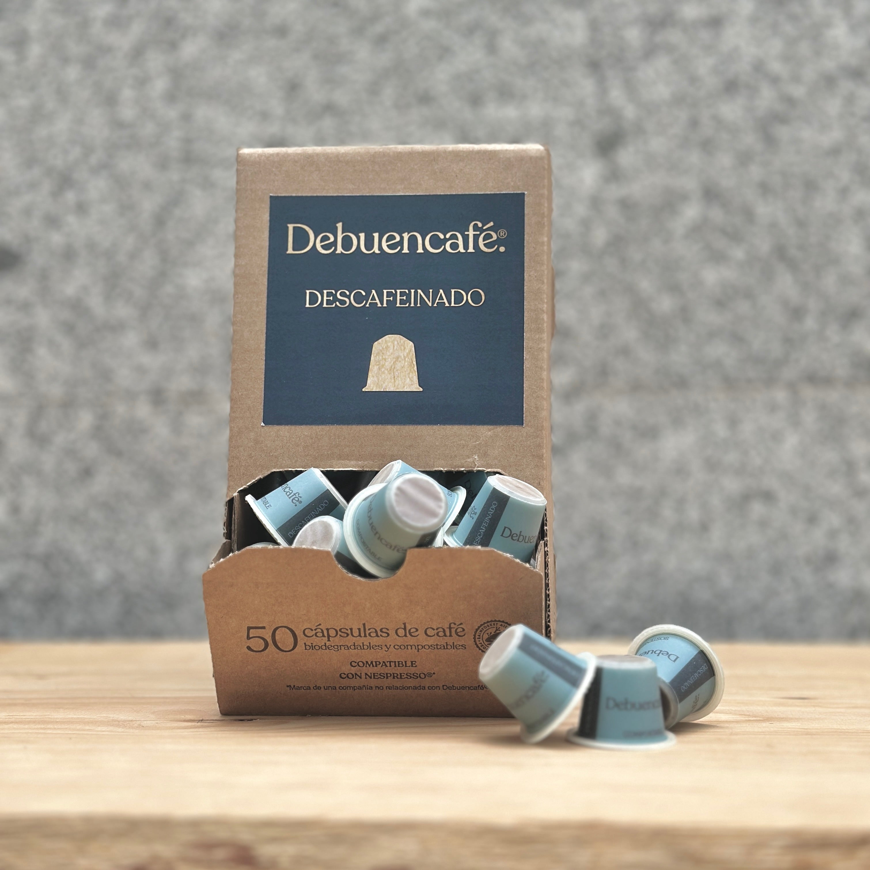 DESCAFEINADO | Cápsulas compostables | Compatibles con Nespresso® | 50 cápsulas de café sostenible