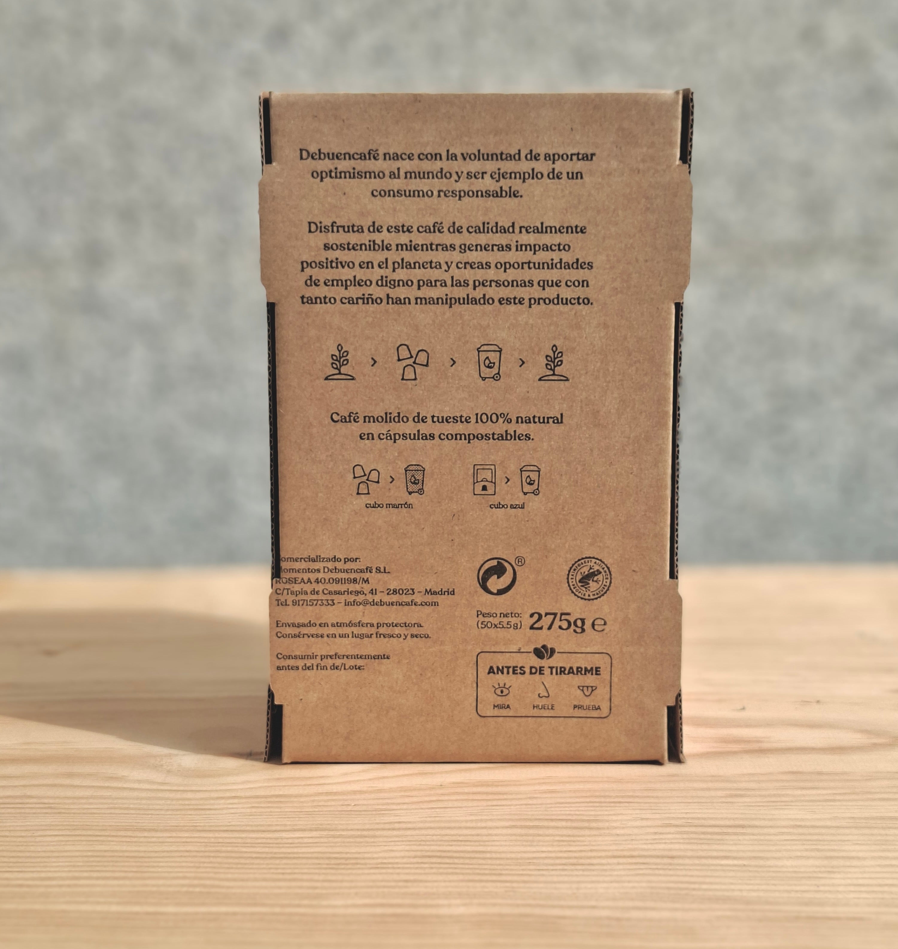 DESCAFEINADO | Cápsulas compostables | Compatibles con Nespresso® | 50 cápsulas de café sostenible